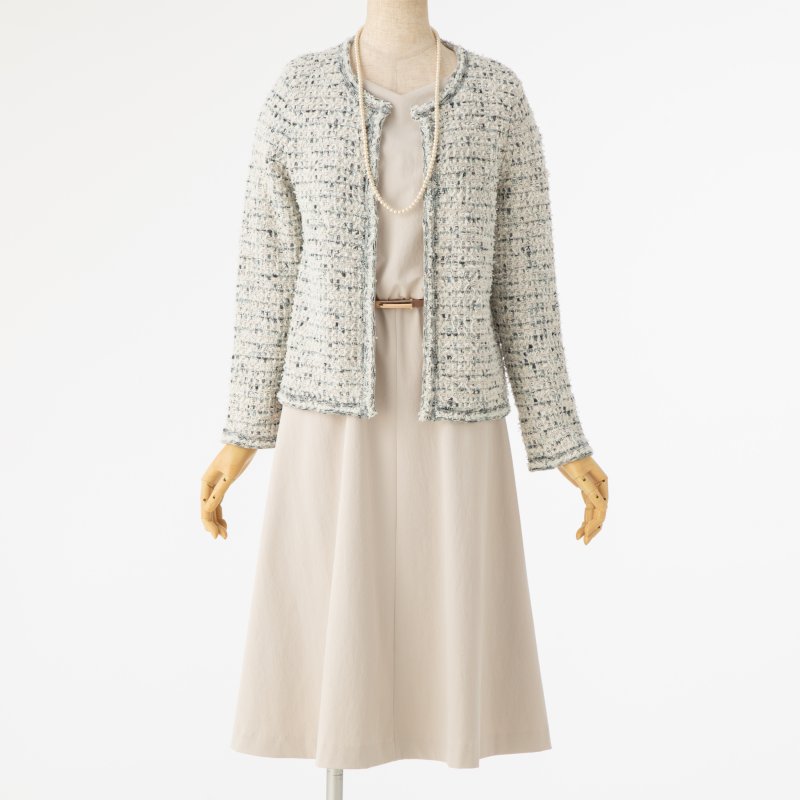 UNITED ARROWS ユナイテッドアローズ ミックスツイードノーカラー