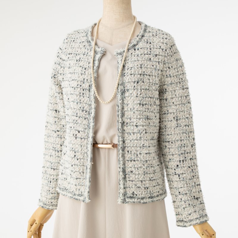 UNITED ARROWS ユナイテッドアローズ ミックスツイードノーカラー