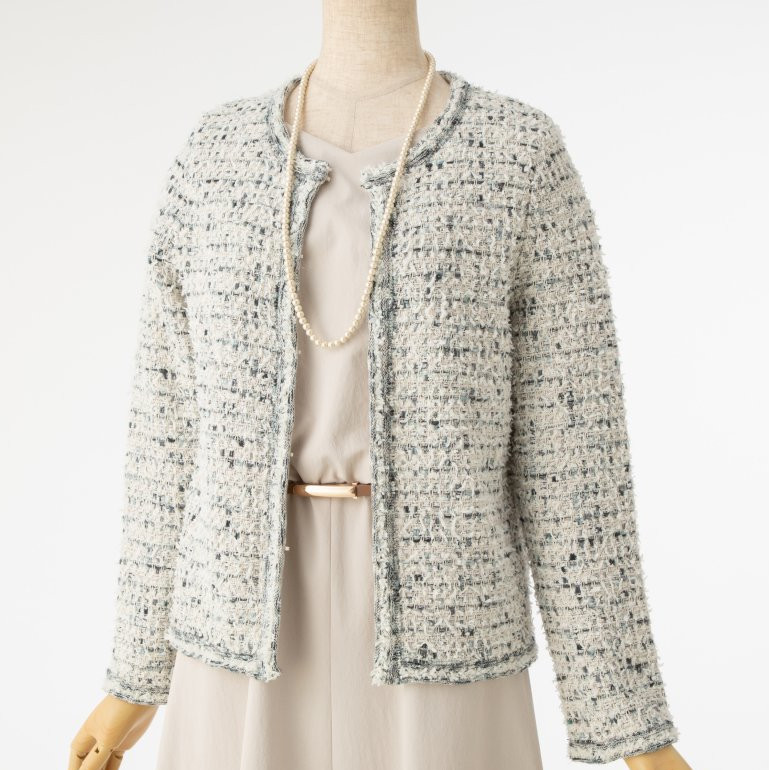 UNITED ARROWS ユナイテッドアローズ ミックスツイードノーカラー