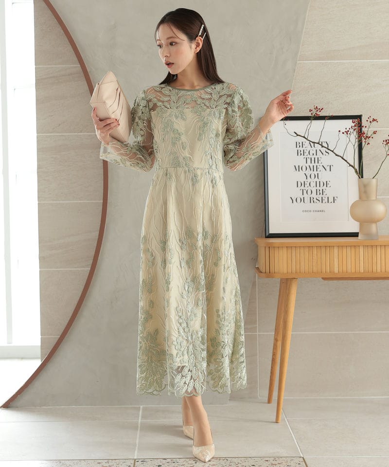 Select Shop フローイングリーフエンブロイダリードレス その他 x