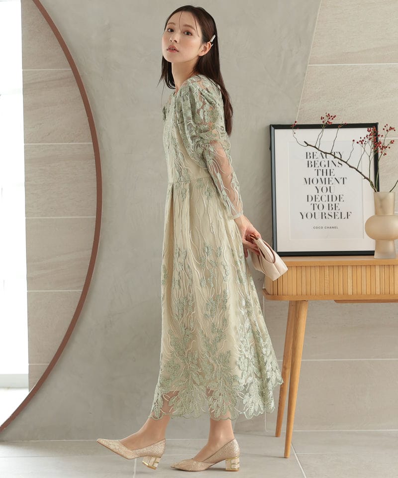 Select Shop フローイングリーフエンブロイダリードレス その他 x