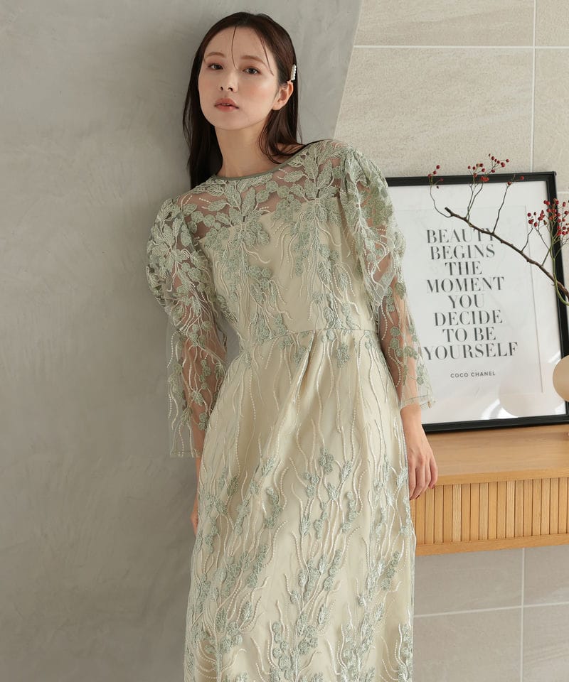 Select Shop フローイングリーフエンブロイダリードレス その他 x