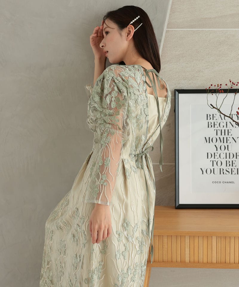 Select Shop フローイングリーフエンブロイダリードレス その他 x