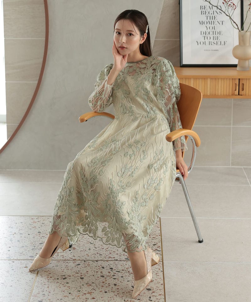 Select Shop フローイングリーフエンブロイダリードレス その他 x