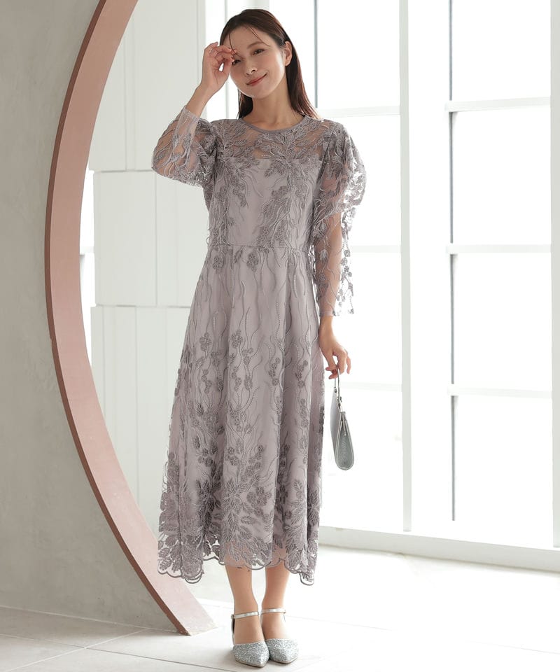 Select Shop フローイングリーフエンブロイダリードレス その他 x