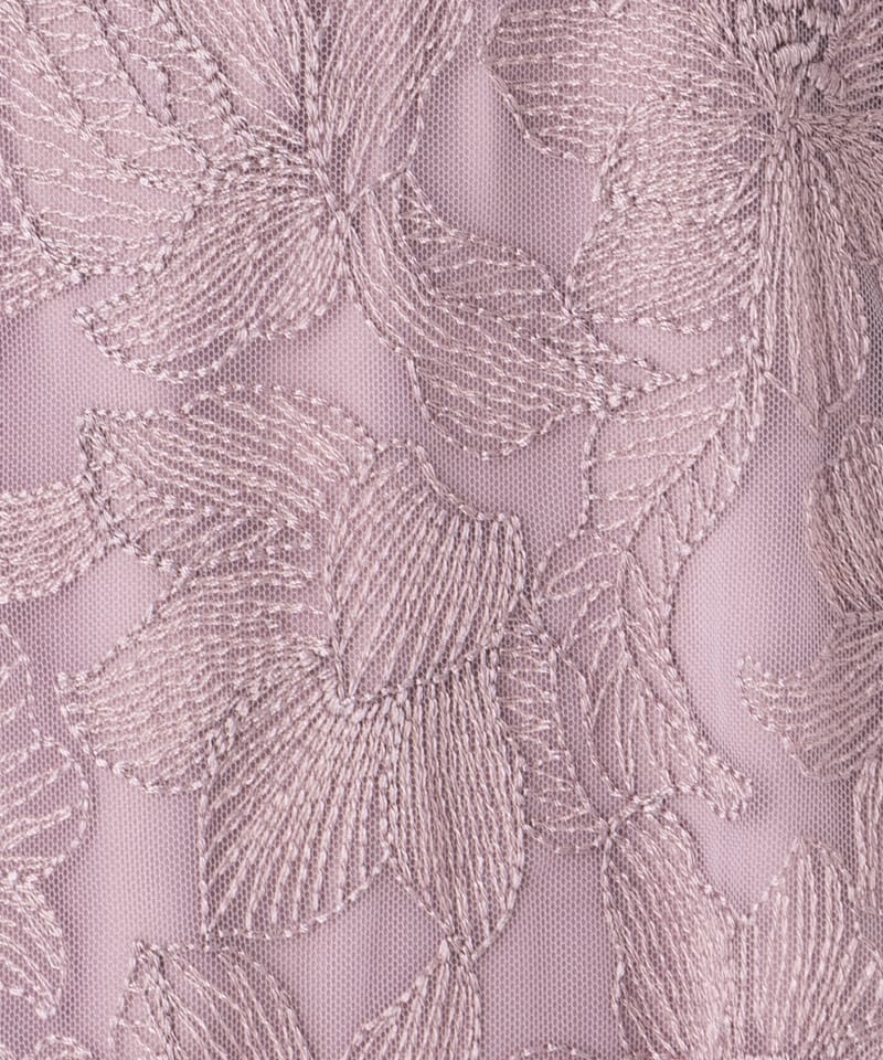 Aimer エメ チュールエンブロイダリーレースパイピングドレス ピンク系