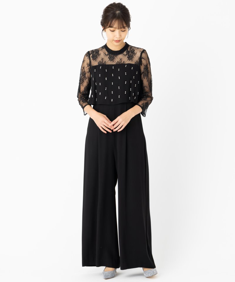 GRACE CONTINENTAL グレースコンチネンタル 刺繍ワイドサロペット