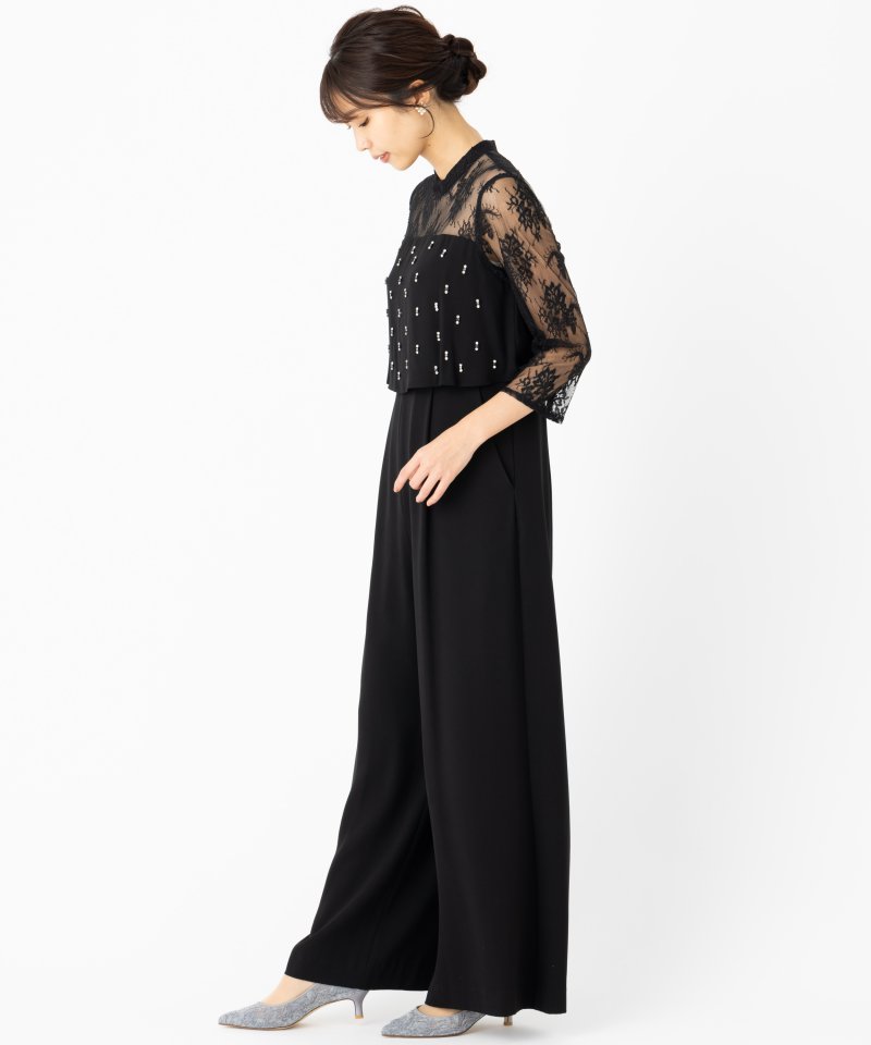 GRACE CONTINENTAL グレースコンチネンタル 刺繍ワイドサロペット