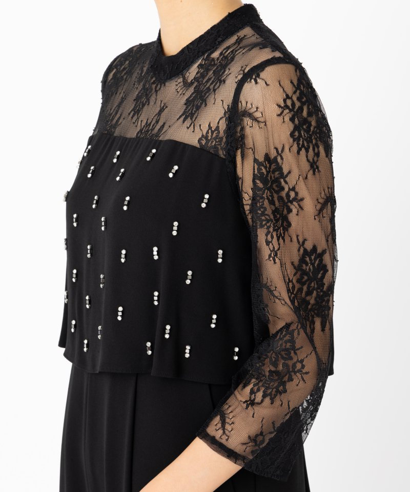 GRACE CONTINENTAL グレースコンチネンタル 刺繍ワイドサロペット