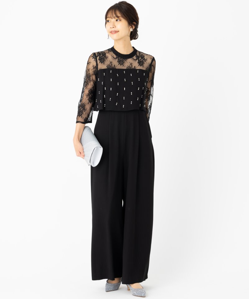 GRACE CONTINENTAL グレースコンチネンタル 刺繍ワイドサロペット