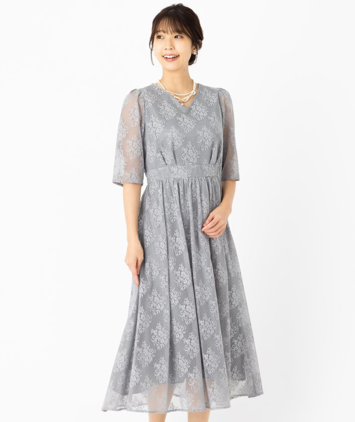 Aimer エメ フラワーブーケレースドレス グレー系 | 結婚式パーティー