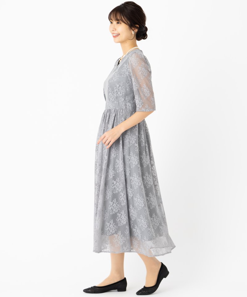 Aimer エメ フラワーブーケレースドレス グレー系 | 結婚式パーティー