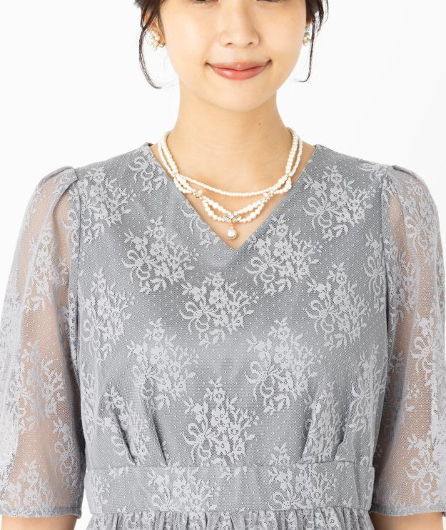 Aimer エメ フラワーブーケレースドレス グレー系 | 結婚式パーティー