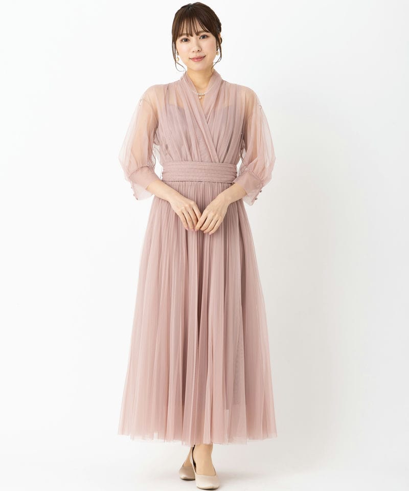 SNIDEL スナイデル チュールプリーツドレス その他 x ピンク系 | 結婚