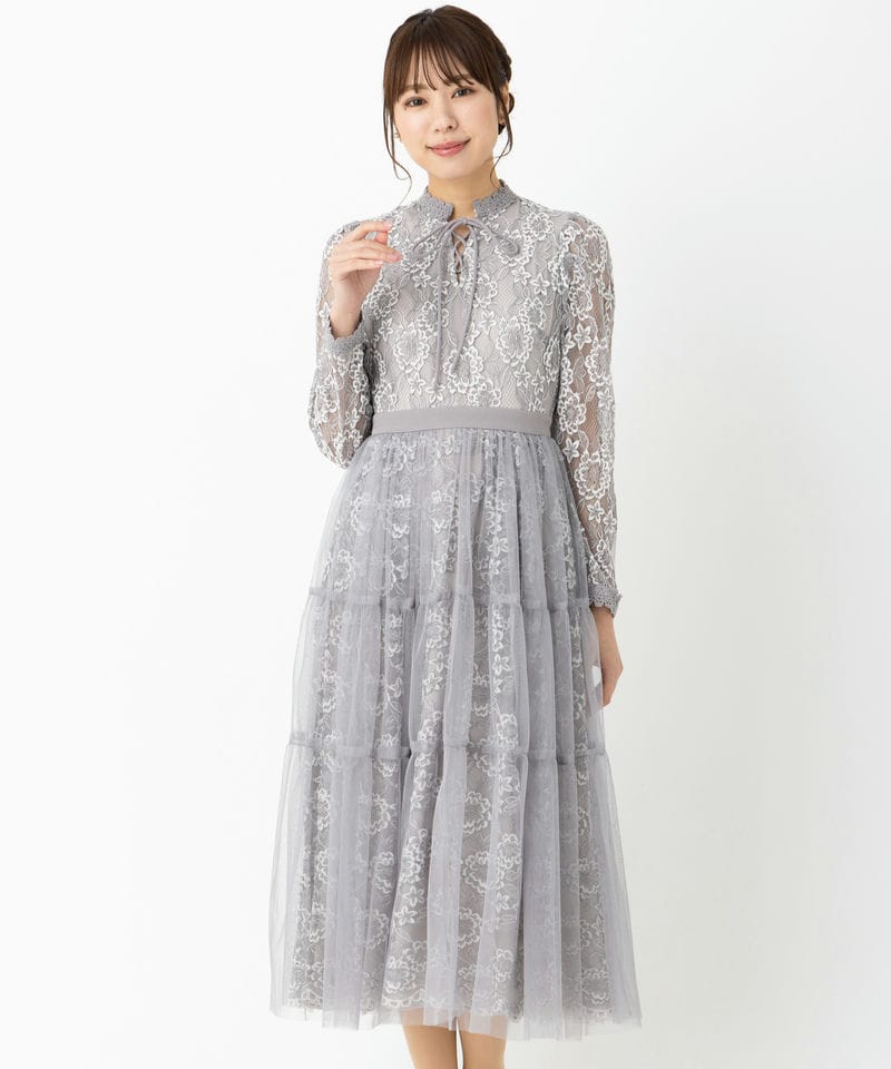 EmiriaWiz エミリアウィズ フローラルガーデンレースドレス グレー系