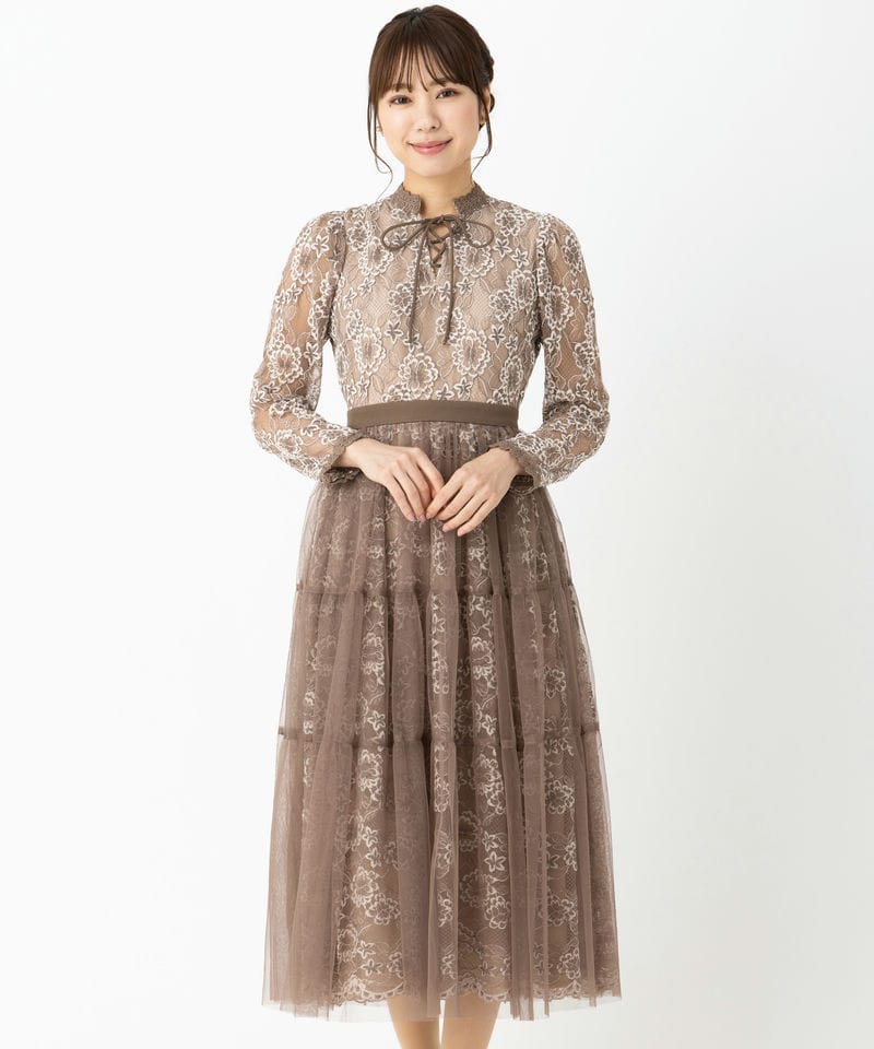 EmiriaWiz エミリアウィズ フローラルガーデンレースドレス グレー系
