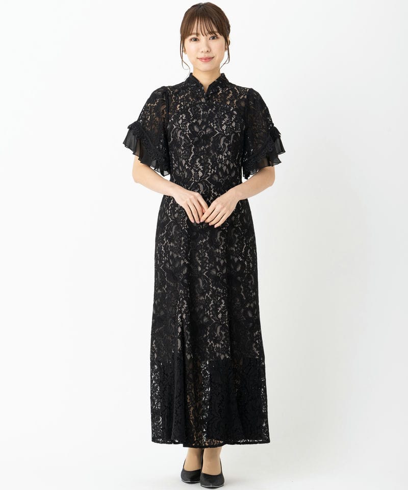 SNIDEL スナイデル チャイナライクレースドレス ブラック系 | 結婚式