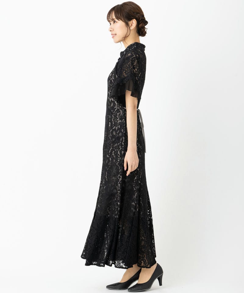 SNIDEL スナイデル チャイナライクレースドレス ブラック系 | 結婚式