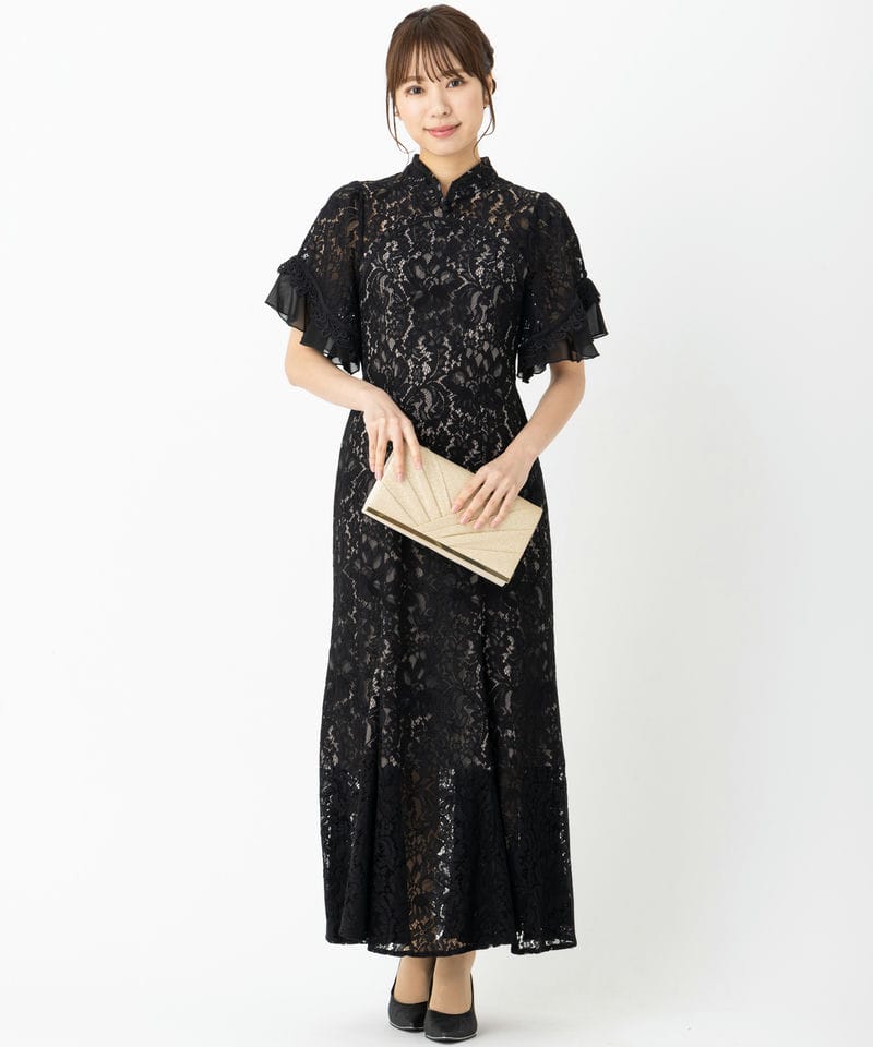 SNIDEL スナイデル チャイナライクレースドレス ブラック系 | 結婚式  display picture 1