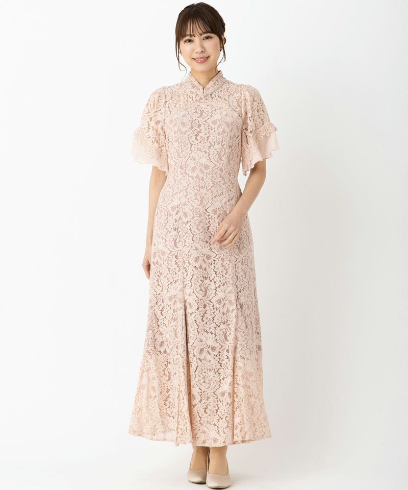 SNIDEL スナイデル チャイナライクレースドレス その他 x ピンク系