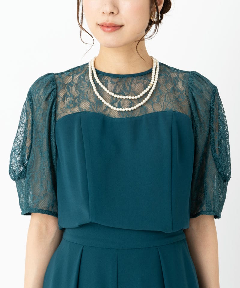 She's シーズ ビスチェ風セットアップパンツドレス その他 x グリーン