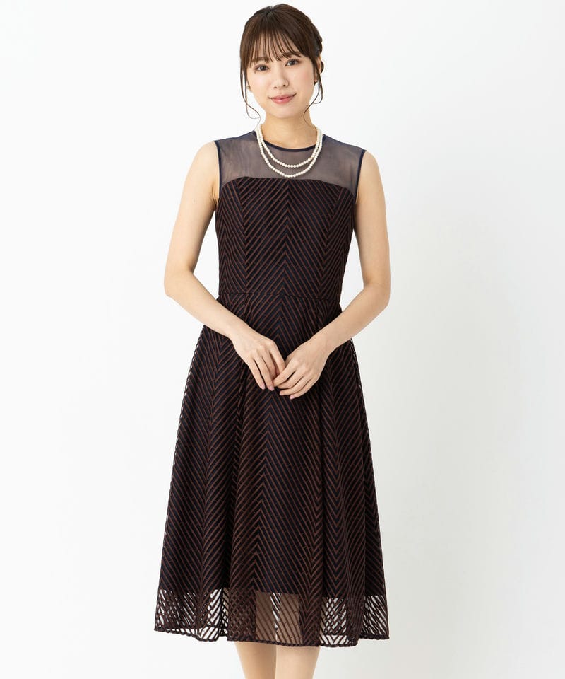 GRACE CONTINENTAL グレースコンチネンタル チェックチュールドレス