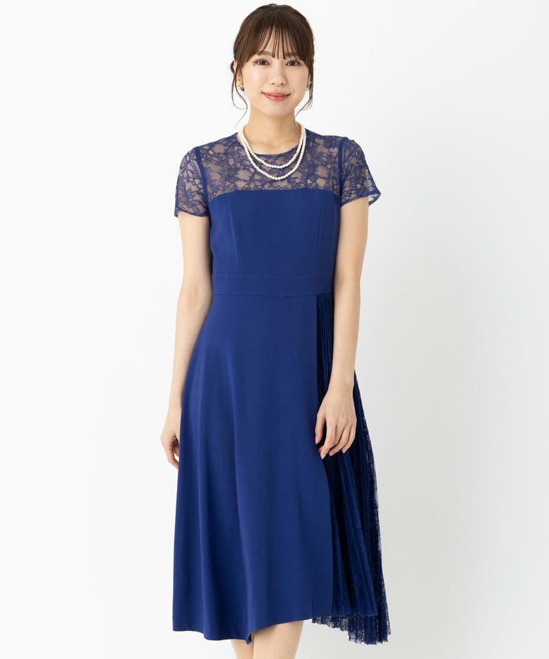 GRACE CONTINENTAL グレースコンチネンタル レースプリーツ切替ドレス