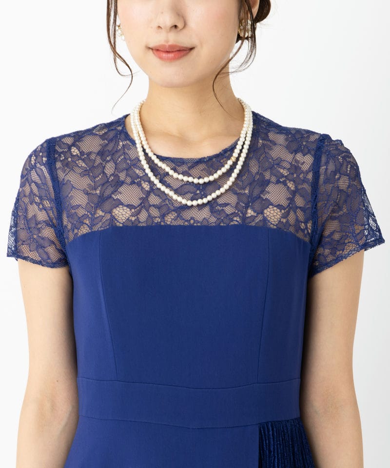 GRACE CONTINENTAL グレースコンチネンタル レースプリーツ切替ドレス