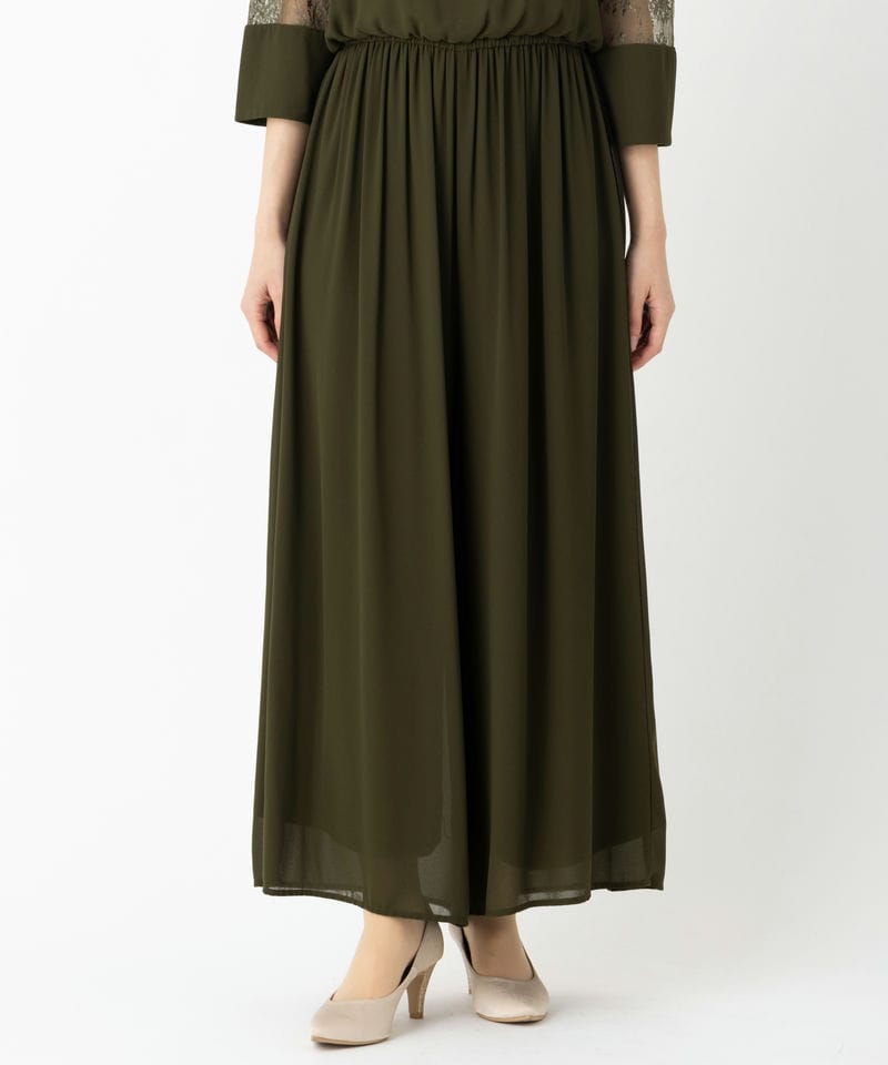 Select Shop レース切替ワイドパンツドレス その他 x ブラウン系 x