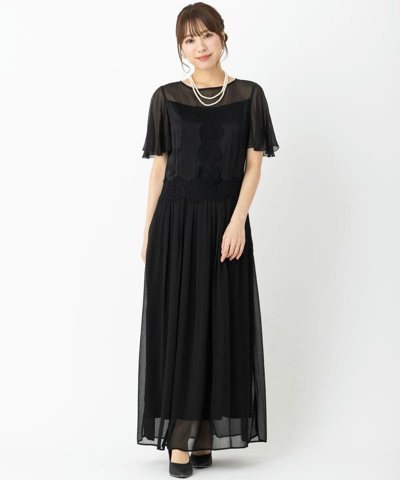 SNIDEL スナイデル ダブルカラーマーメイドドレス ブラック系 | 結婚式