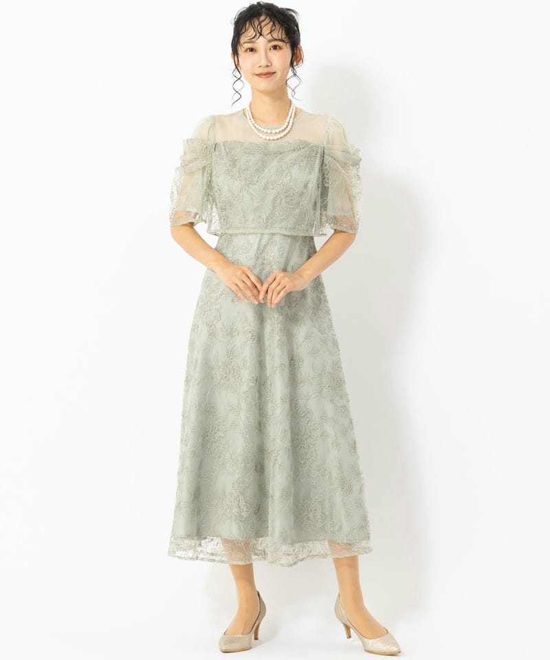 Select Shop ドレープラメ刺繍ドレス その他 x グリーン系 | 結婚式