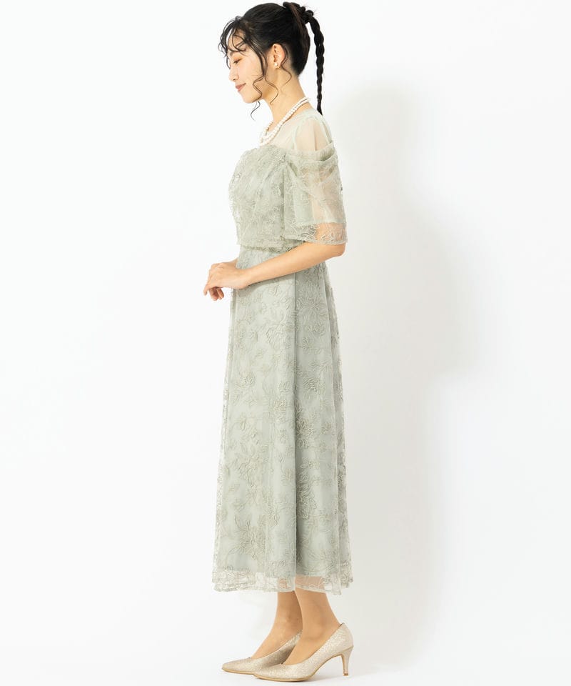 Select Shop ドレープラメ刺繍ドレス その他 x グリーン系 | 結婚式