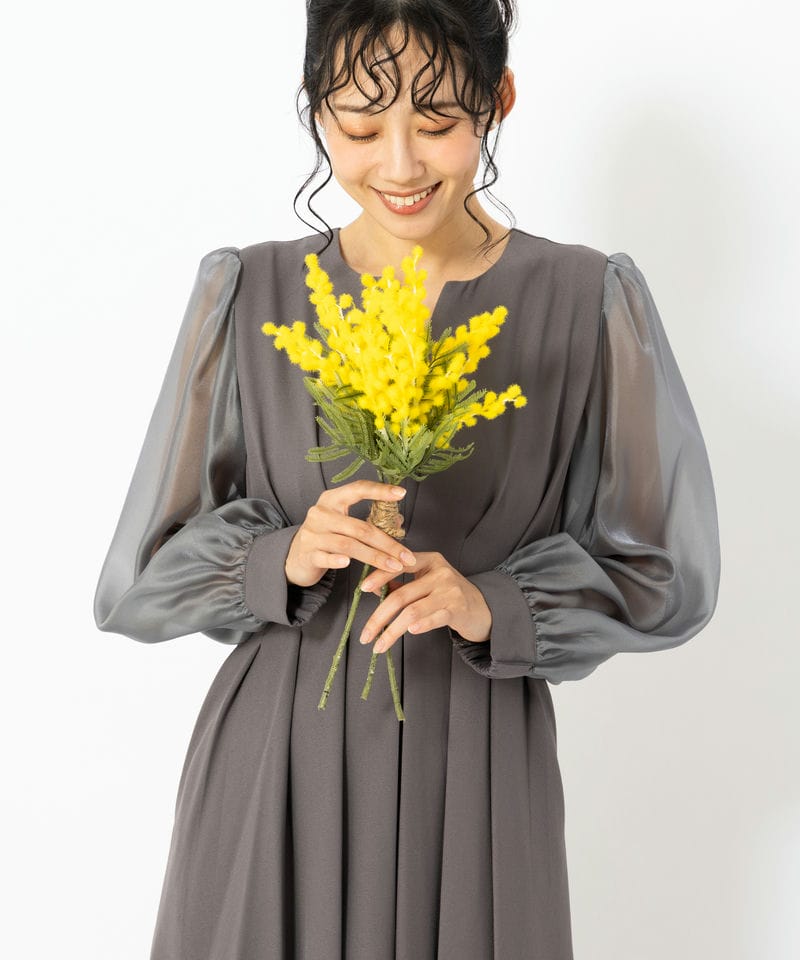 Aimer エメ 前下がりショールカラージャケット グレー系 x ベージュ系