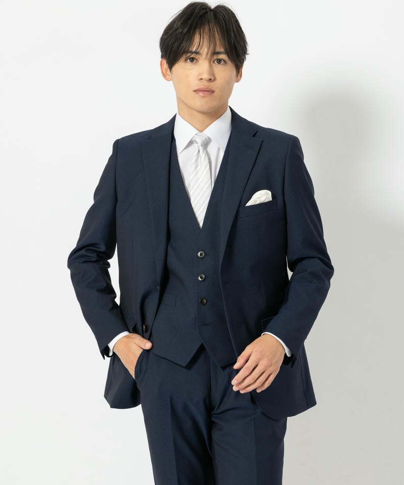 P.S.FA 【7点セット】デニム調スリーピーススーツセット ネイビー系