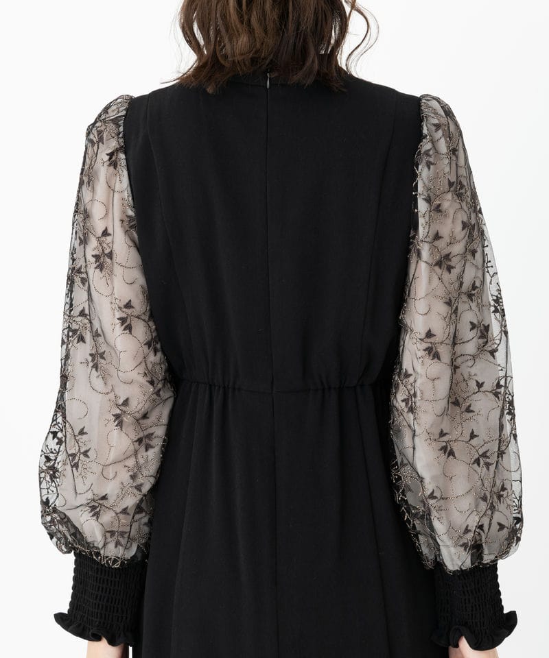 ANDRESD アンドレスド スリーブエンブロイダリードレス ブラック系