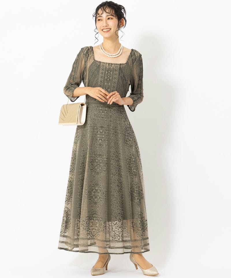 LilyBrown リリーブラウン カシュクールフラワーレースドレス その他 x