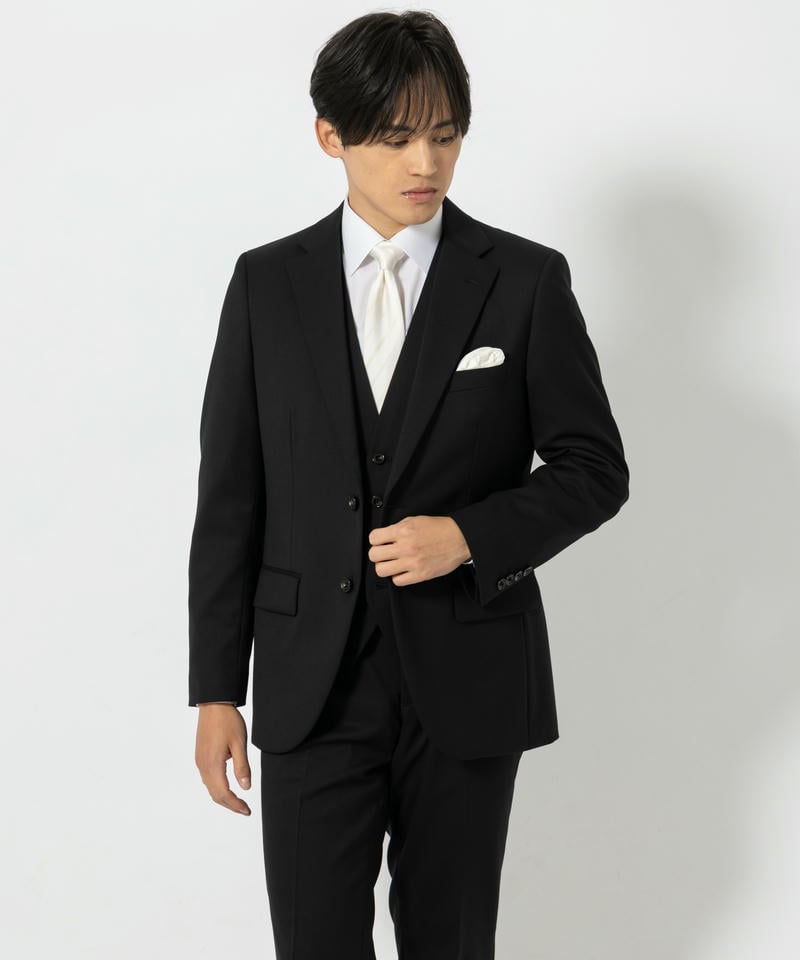 ONLY オンリー 濃染スタンダードフォーマル3ピーススーツ ブラック系