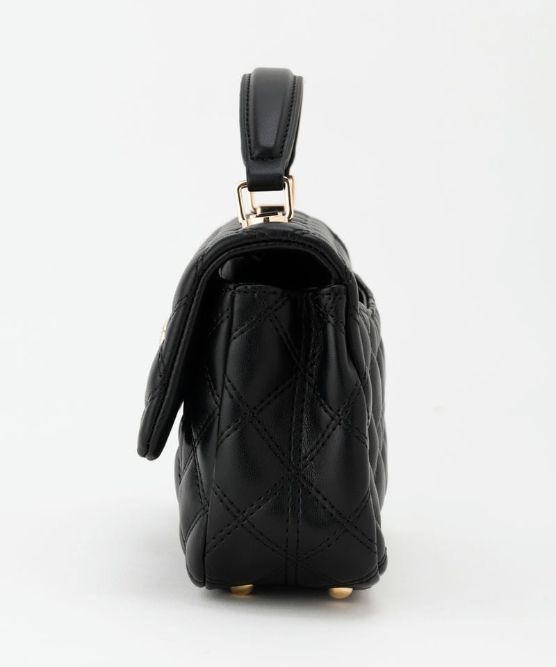 RANDA ランダ 2WAY モノグラムビジューキルティングバック ブラック系