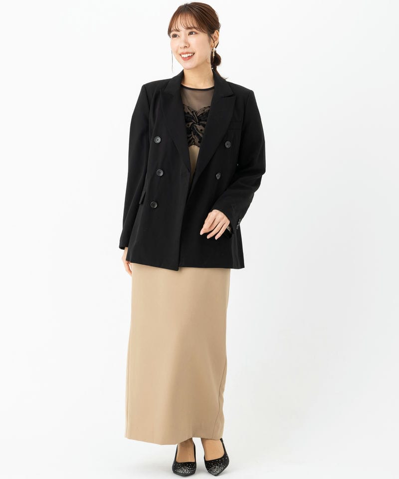 ANDRESDピークドラペルジャケット ブラック M ANDRESD アンドレスド ピークドラペルジャケット ブラック系 | 結婚式