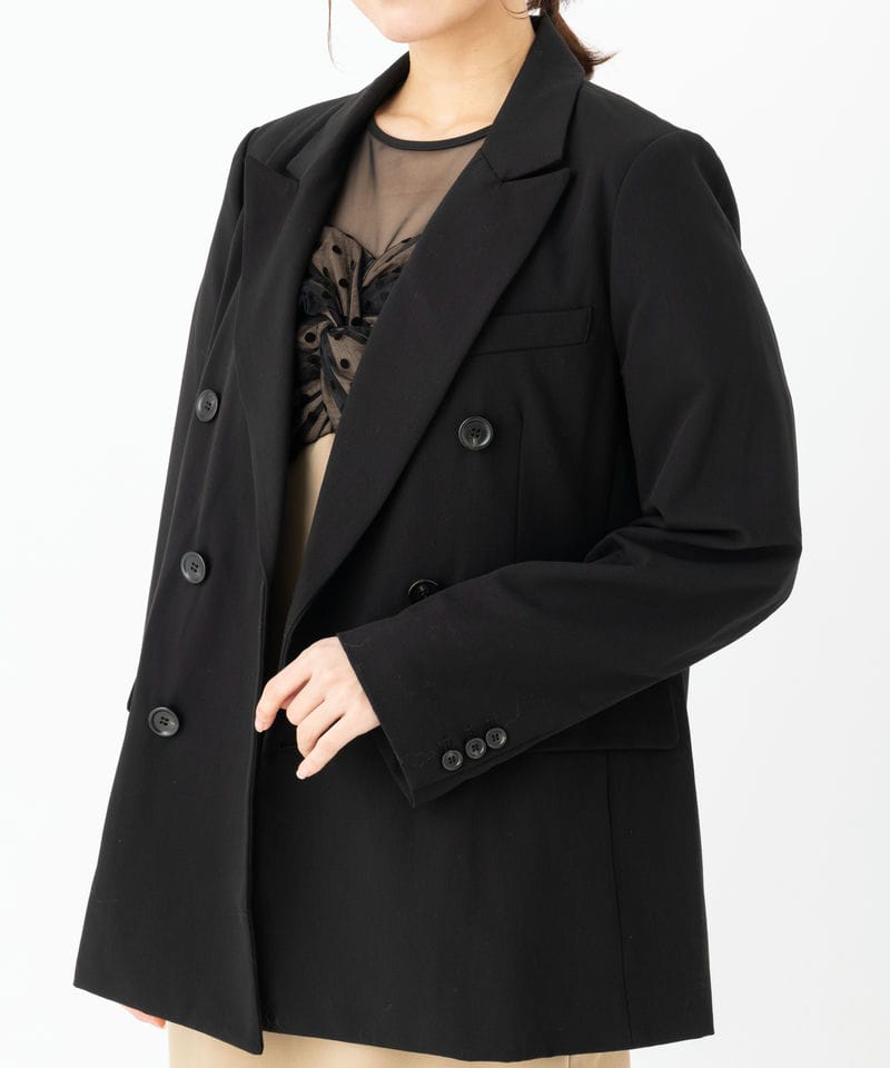 ANDRESDピークドラペルジャケット ブラック M ANDRESD アンドレスド ピークドラペルジャケット ブラック系 | 結婚式