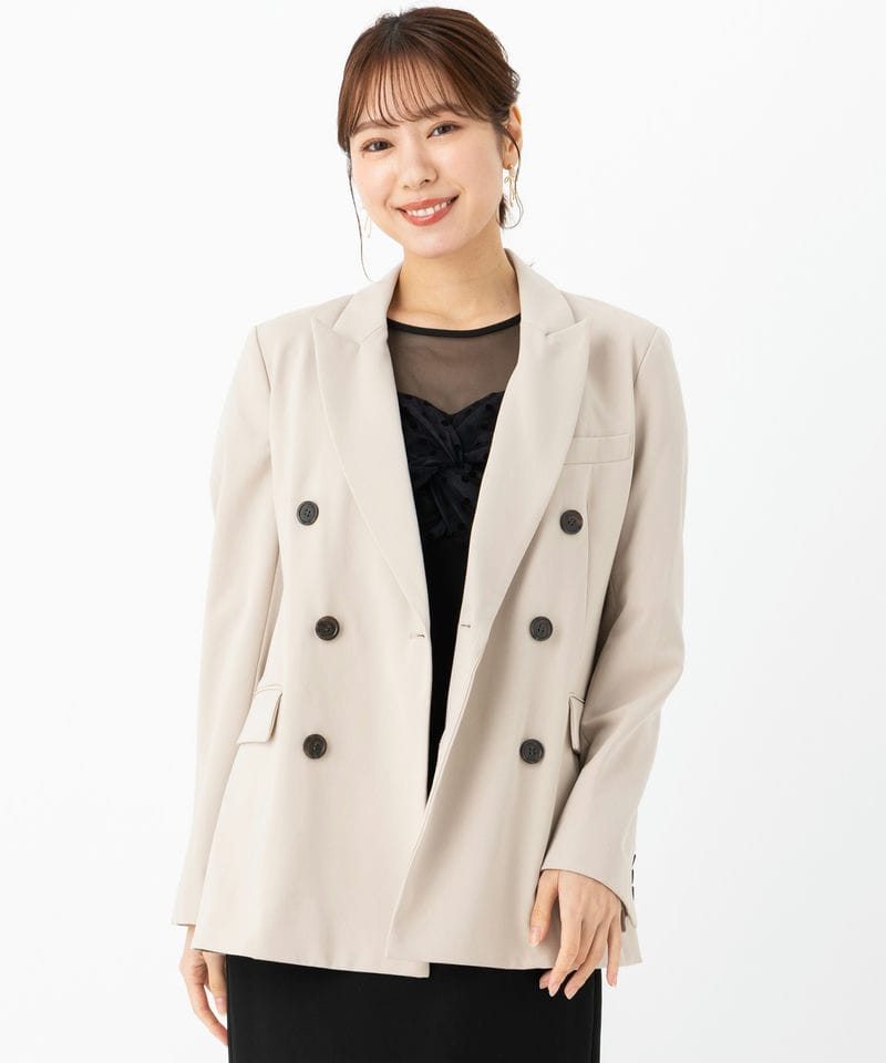 ANDRESD アンドレスド ボクシーレイヤードチュールジャケット ベージュ