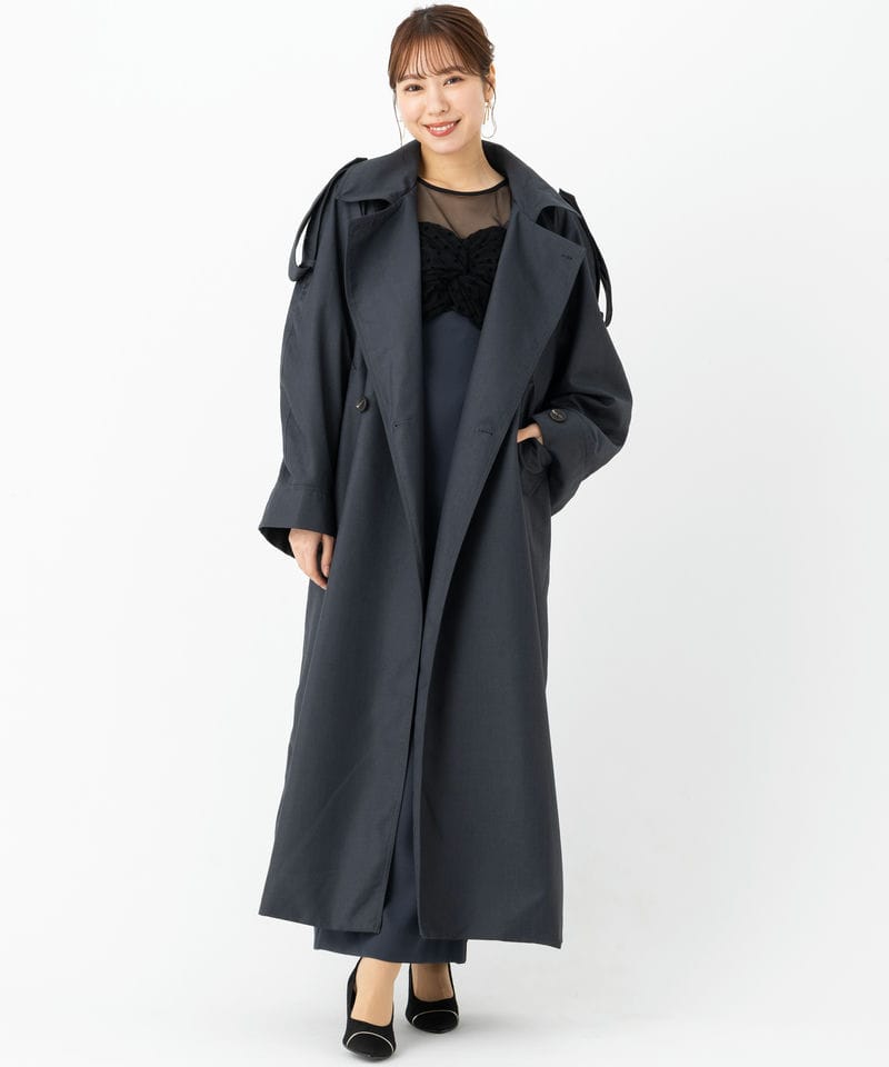 CELFORD セルフォード ボリュームスリーブポンチコート パープル系