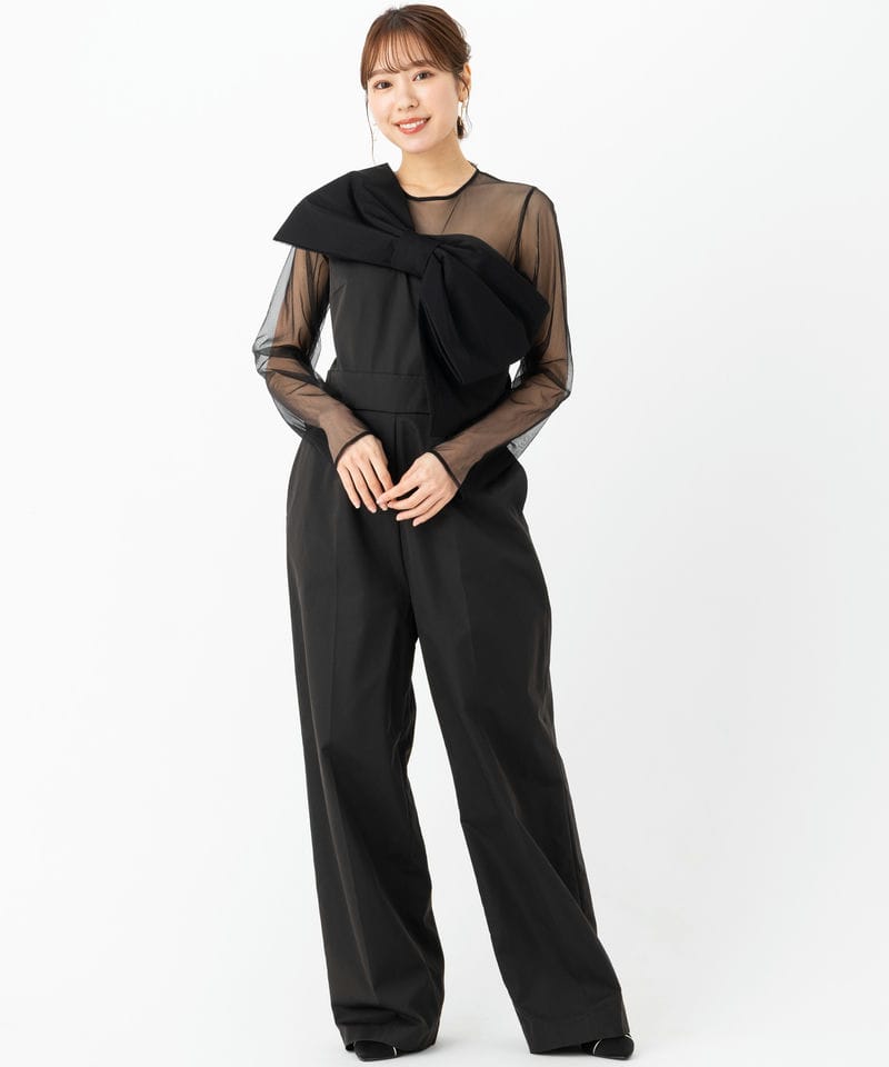 LAGUNAMOON ラグナムーン LADYリボンフォルパンツドレス ブラック系