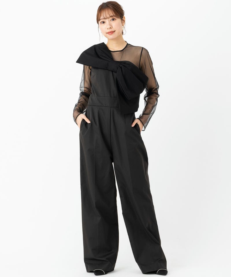 LAGUNAMOON ラグナムーン LADYリボンフォルパンツドレス ブラック系