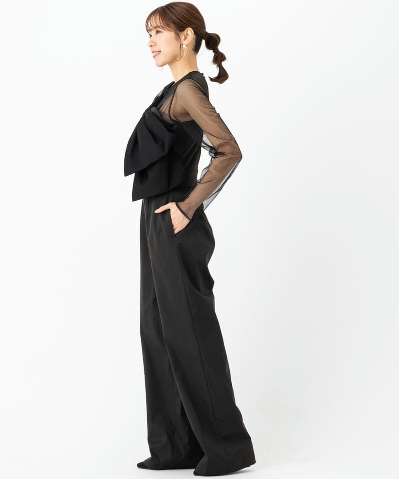 LAGUNAMOON ラグナムーン LADYリボンフォルパンツドレス ブラック系