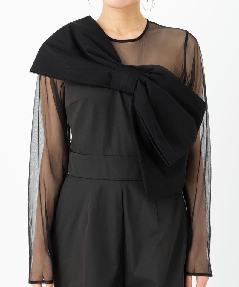 LAGUNAMOON ラグナムーン LADYリボンフォルパンツドレス ブラック系