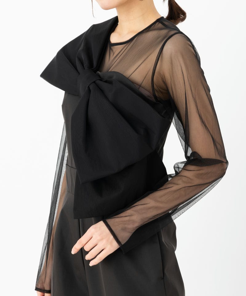 LAGUNAMOON ラグナムーン LADYリボンフォルパンツドレス ブラック系