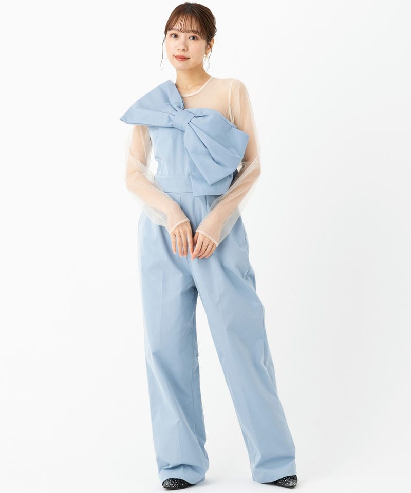 LilyBrown リリーブラウン チュールボレロセットコンビネゾン ブルー系