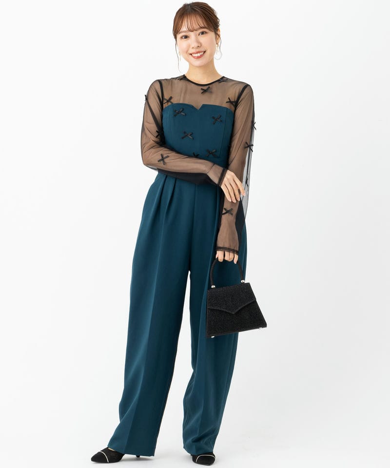 LAGUNAMOON♦︎LADYフォルムリボンクロップドパンツドレス LAGUNAMOON（ラグナムーン）の「LADYフォルムリボン クロップドパンツ