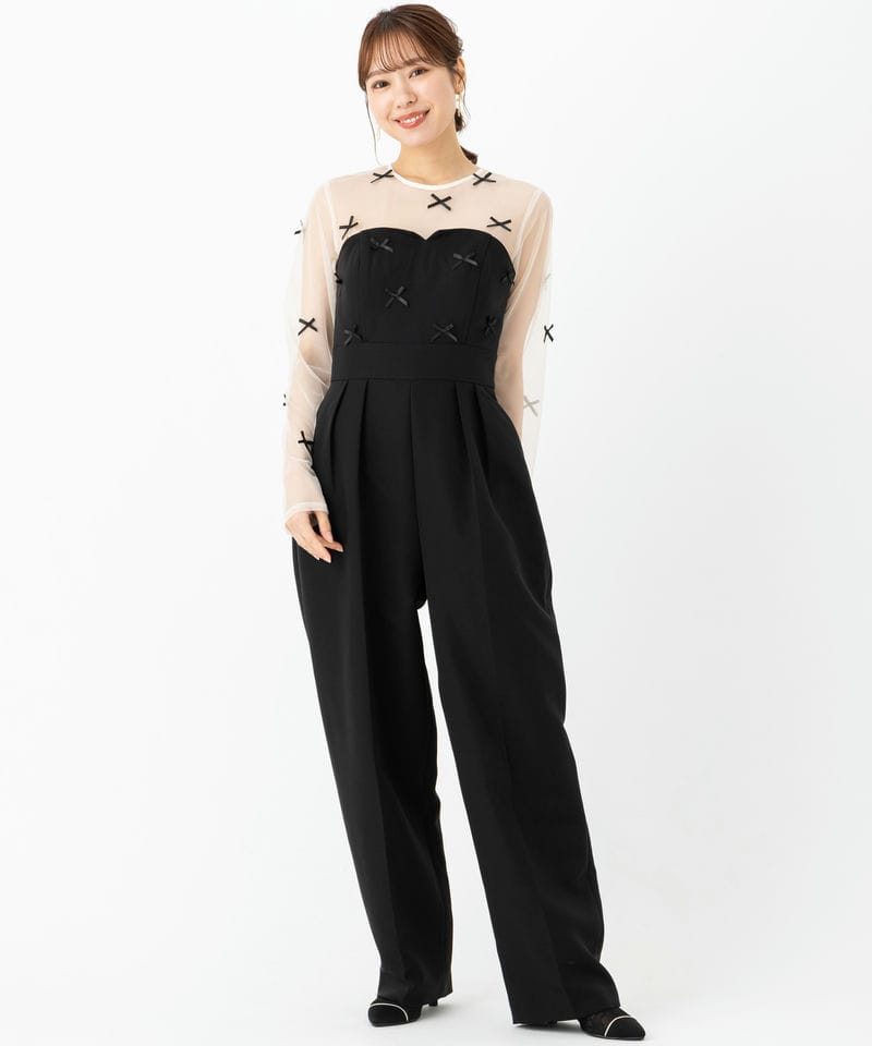 LAGUNAMOON ラグナムーン LADYリボンパンツドレス ブラック系 | 結婚式